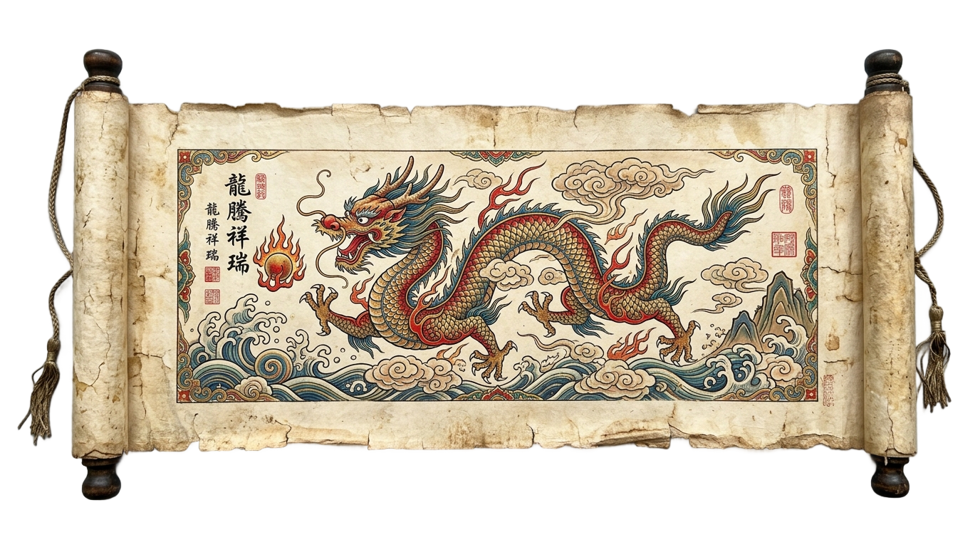 dragon scroll png PNG transparent background