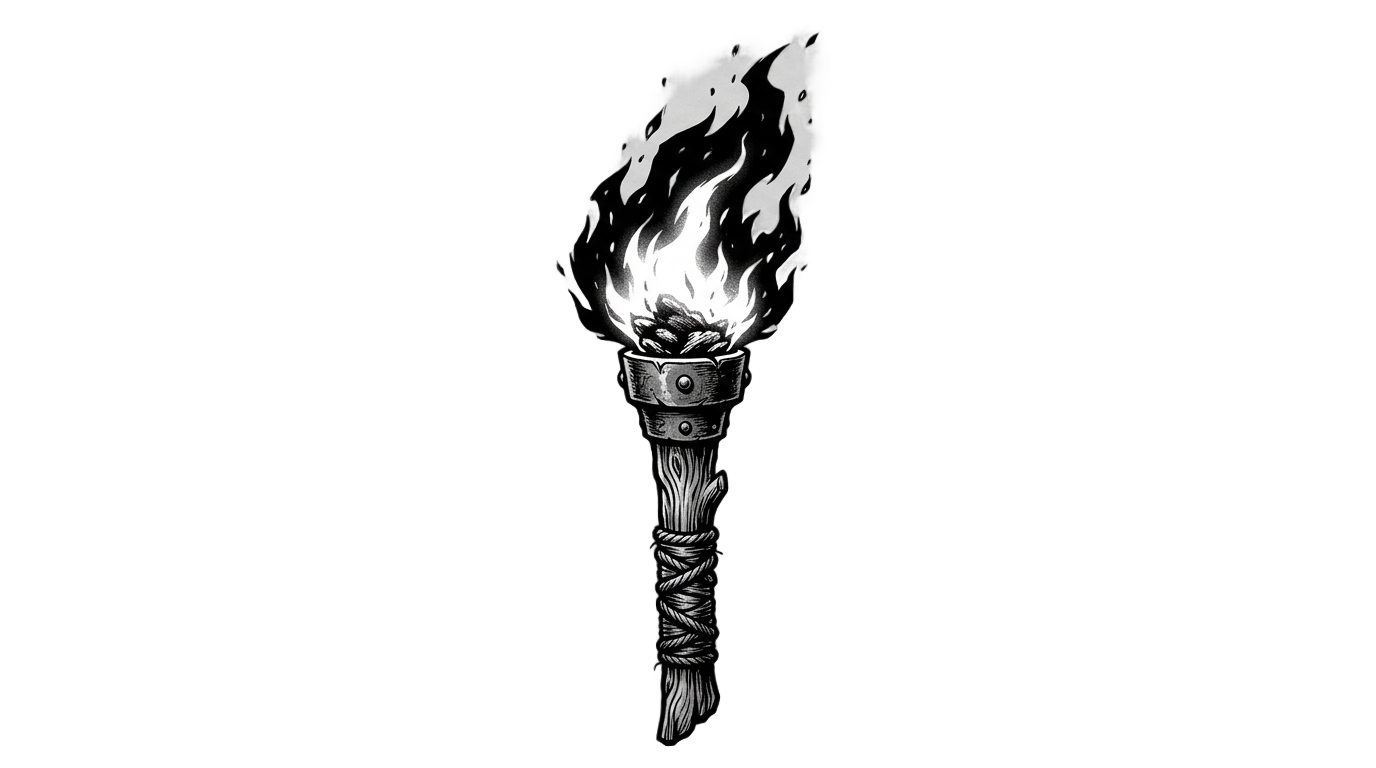 torch png black and white PNG transparent background