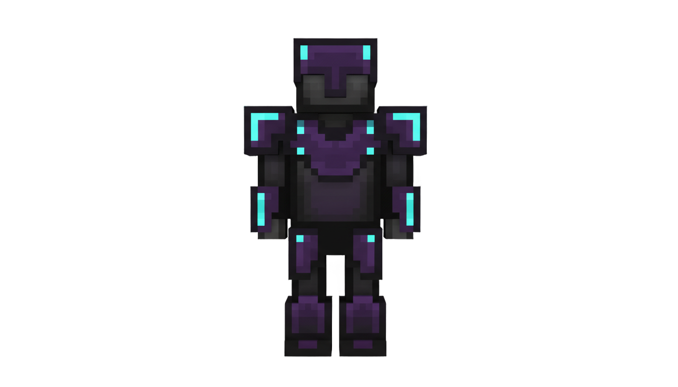 steve in netherite armor png PNG transparent background