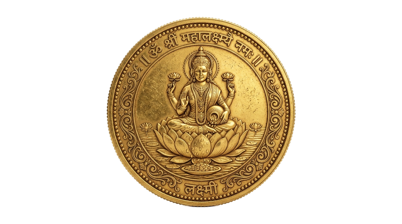 lakshmi gold coin png PNG transparent background