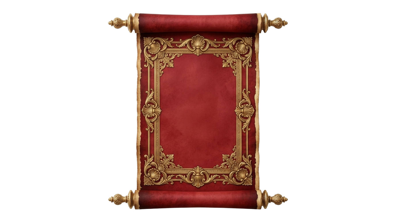 invitation template red royal scroll png PNG transparent background