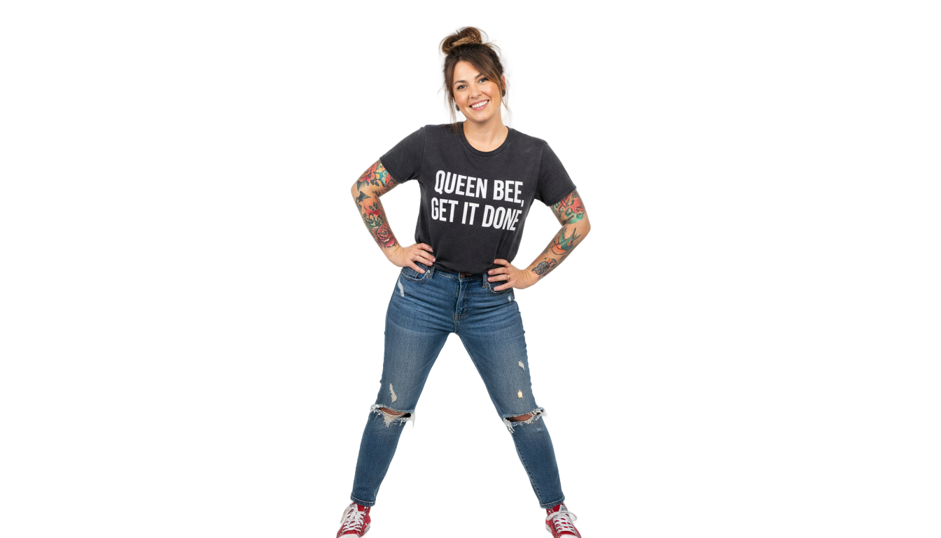 f bomb mom with tattoos png PNG transparent background