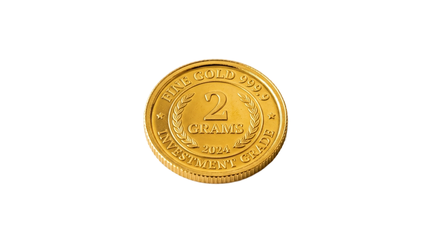2 gram gold coin png PNG transparent background