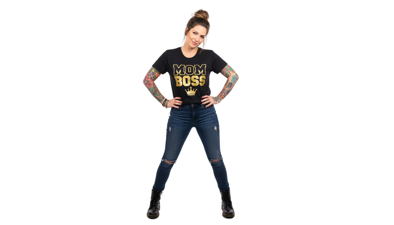 f bomb mom with tattoos png PNG transparent background