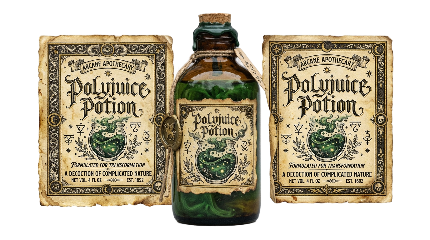 polyjuice potion label png PNG transparent background