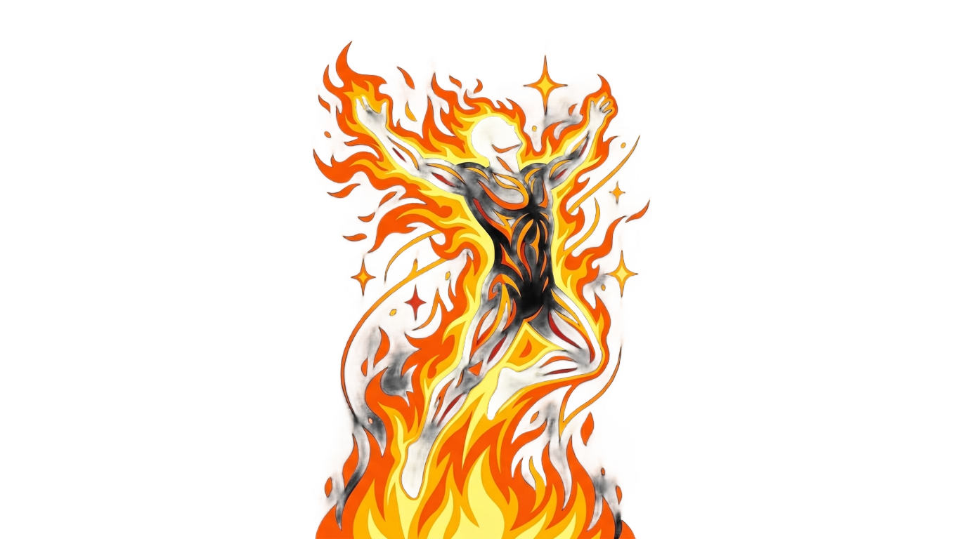 human torch logo png PNG transparent background