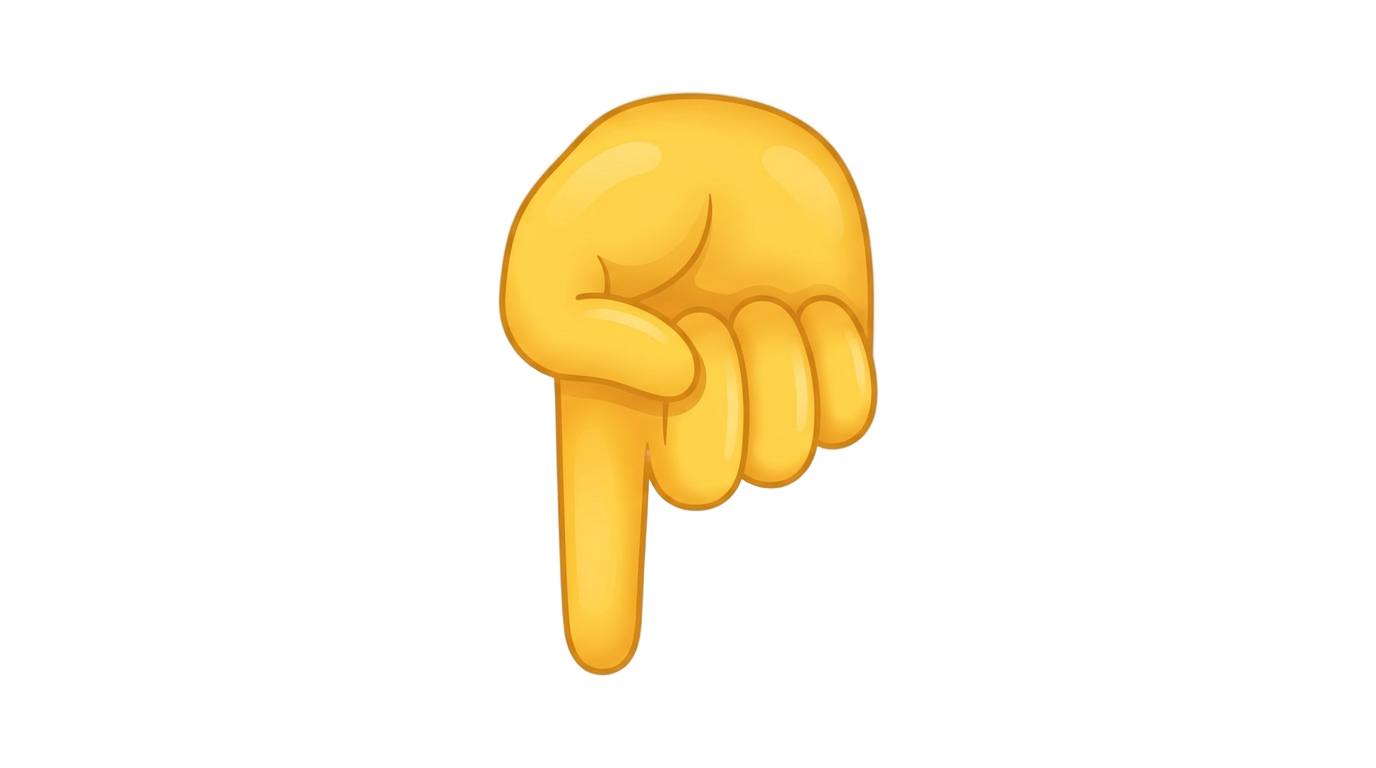 hand pointing down emoji png PNG transparent background