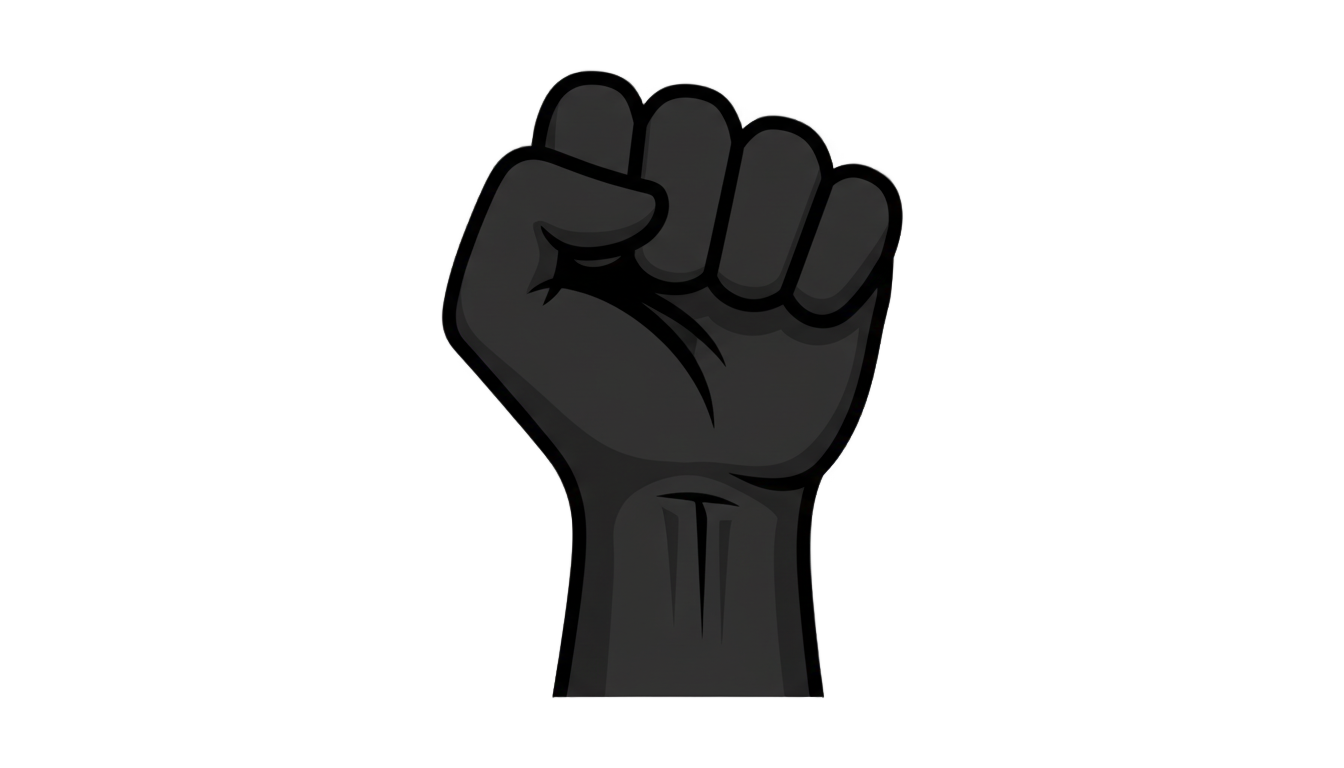 black fist emoji png PNG transparent background