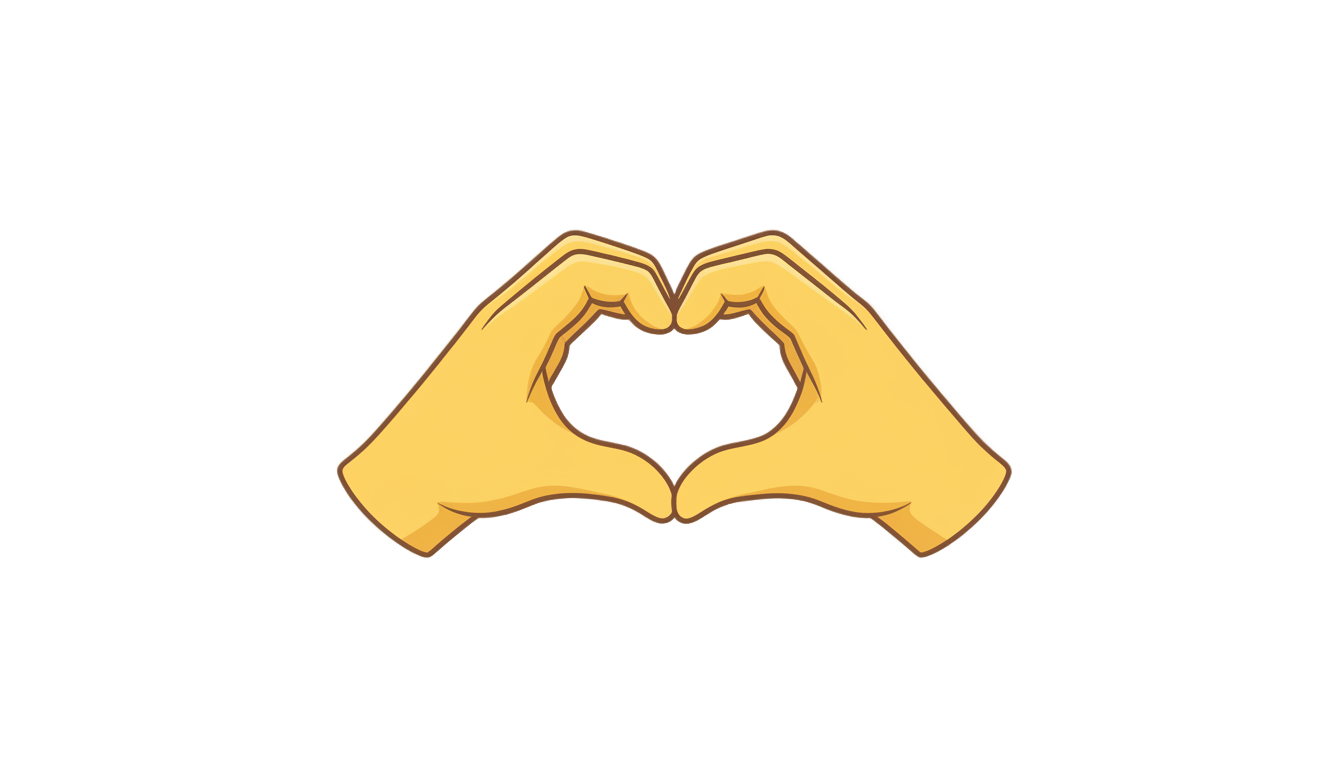 heart hands emoji png PNG transparent background