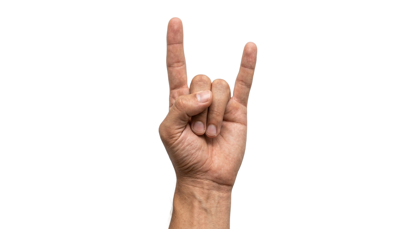 rock and roll hand sign png PNG transparent background