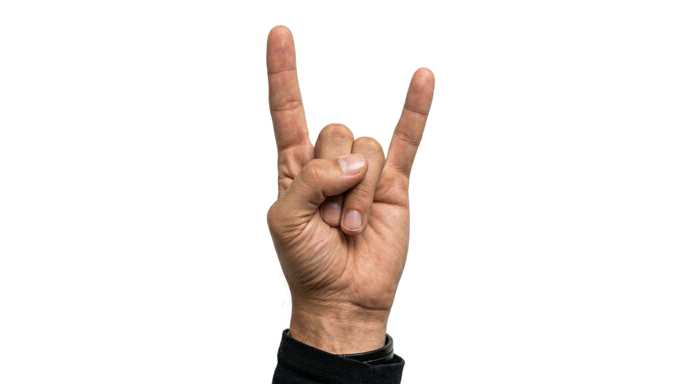 rock and roll hand sign png PNG transparent background