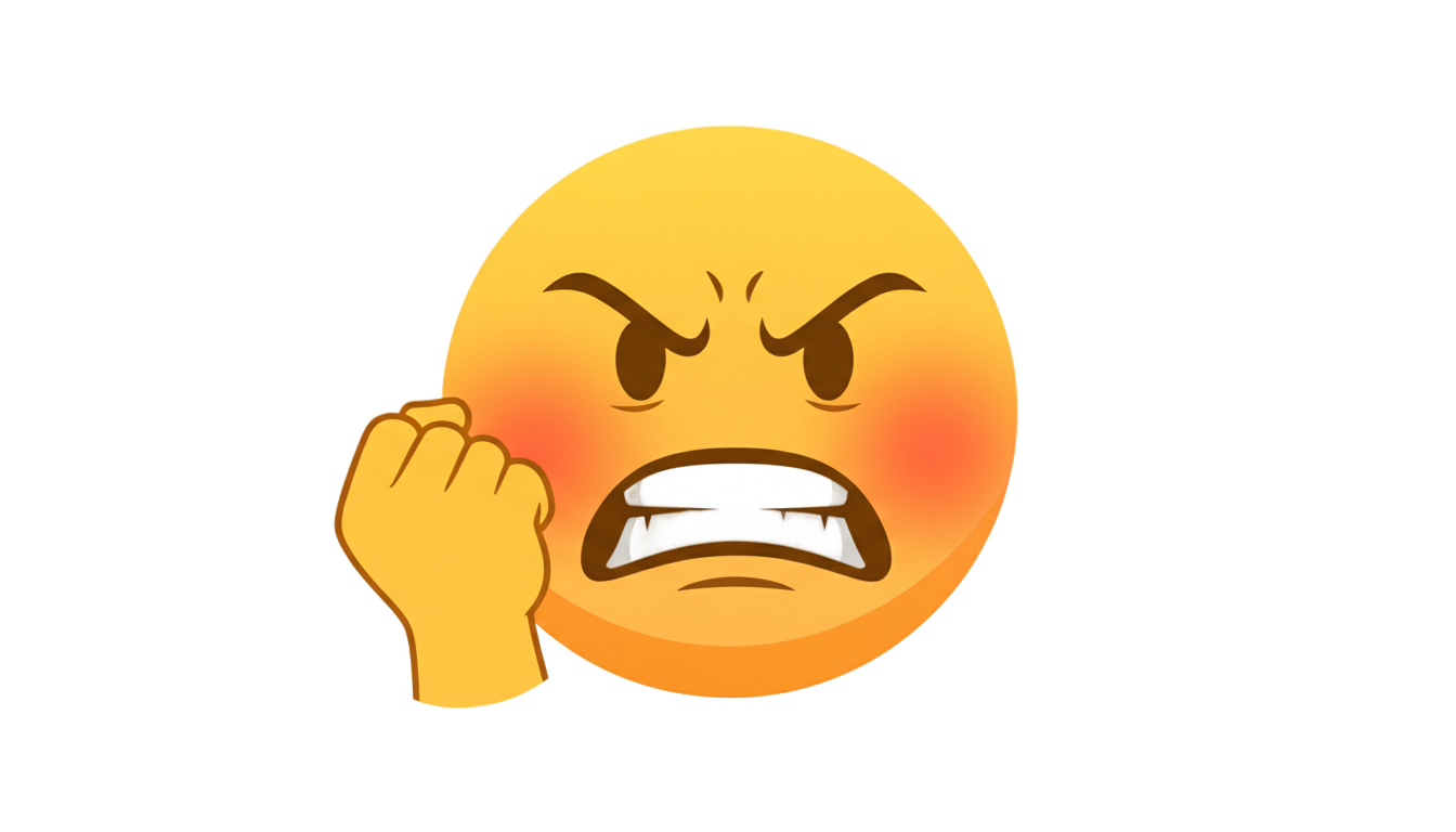 angry emoji with fist png PNG transparent background