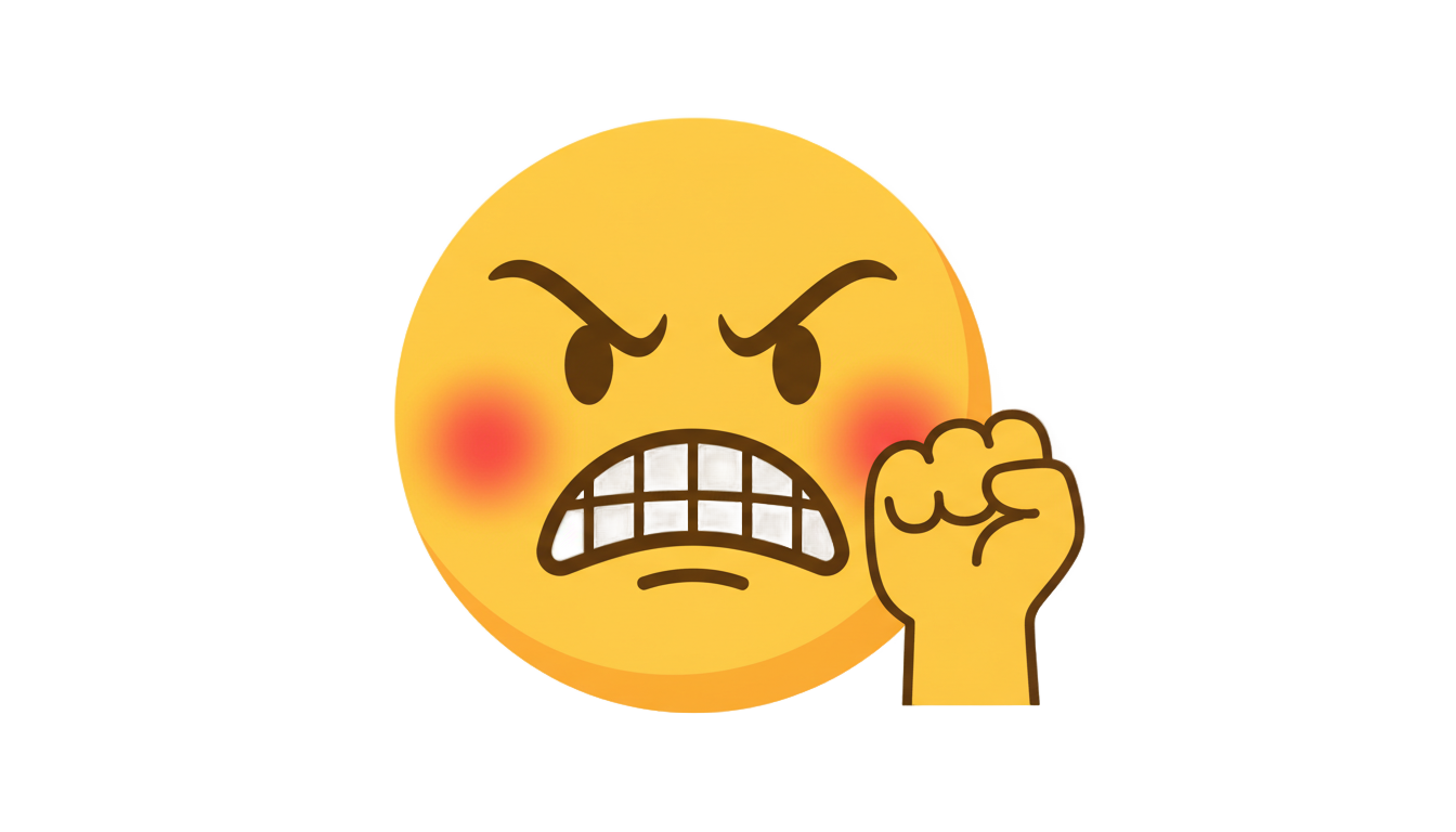 angry emoji with fist png PNG transparent background