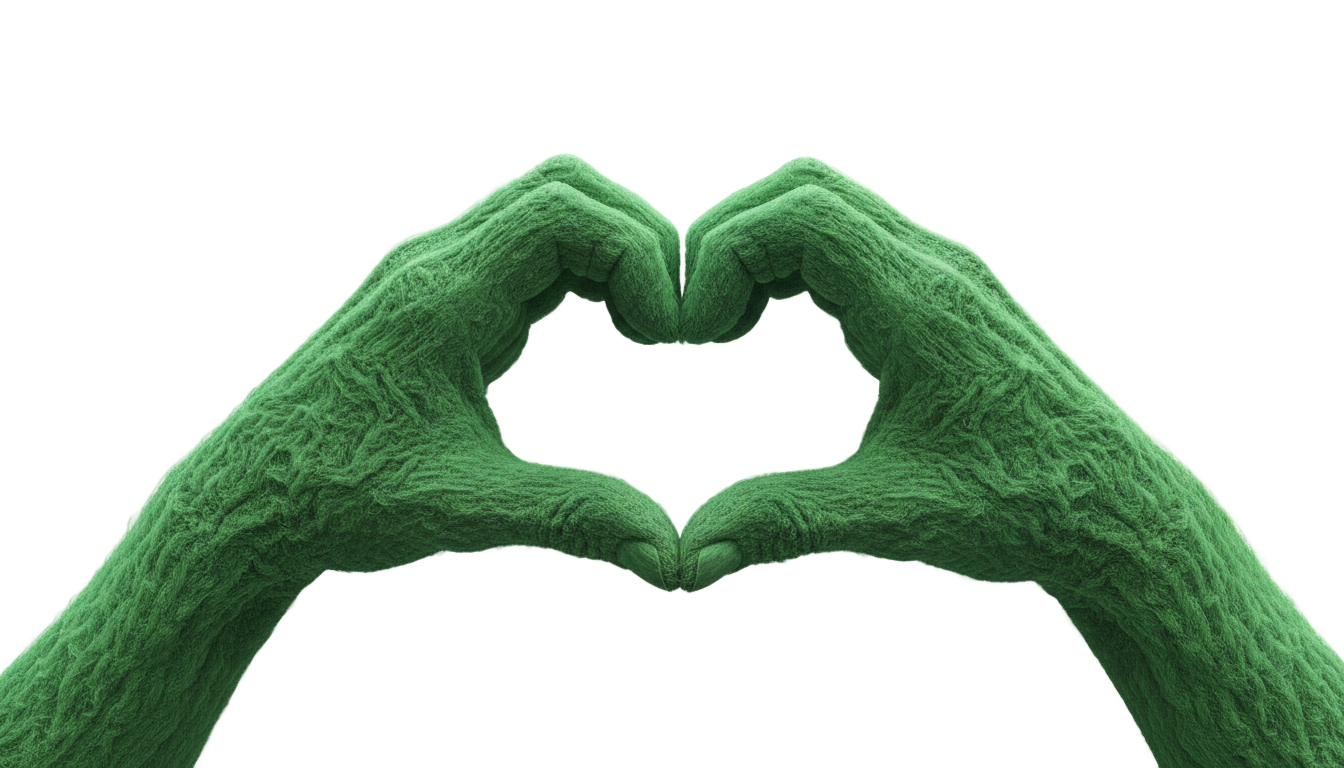 grinch heart hands png PNG transparent background