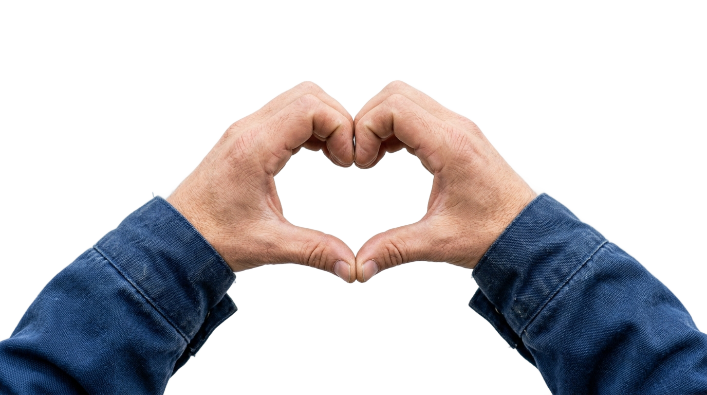 michael myers heart hands png PNG transparent background