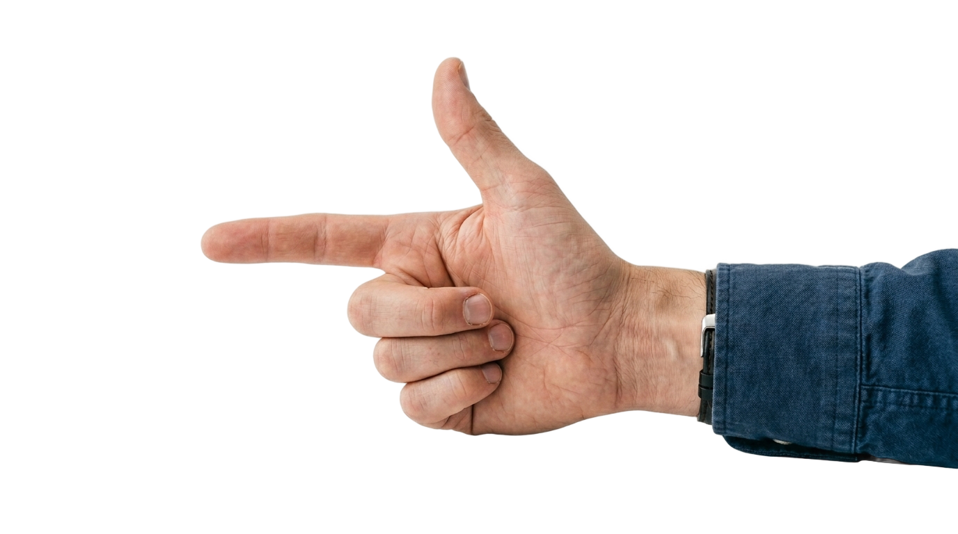 hand pointing gun meme png PNG transparent background