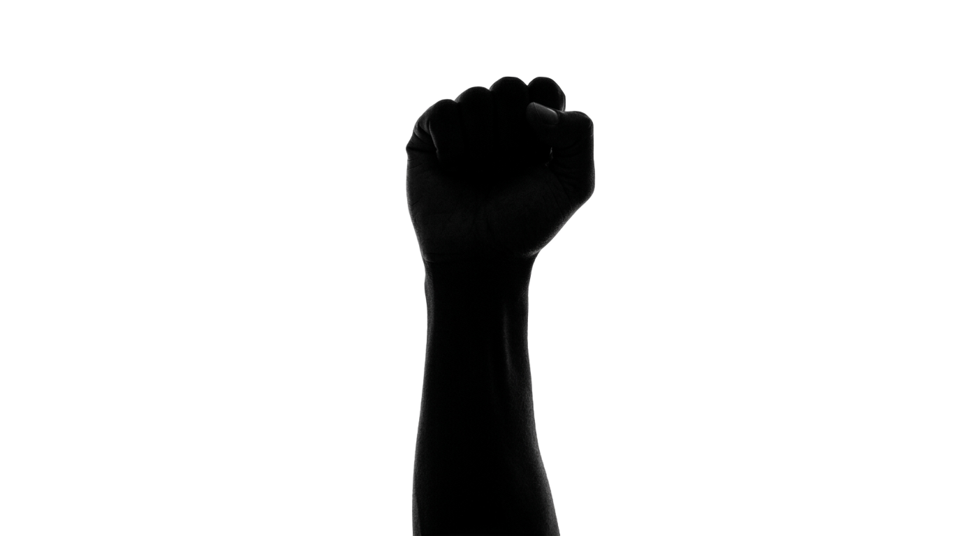 raised fist silhouette png PNG transparent background
