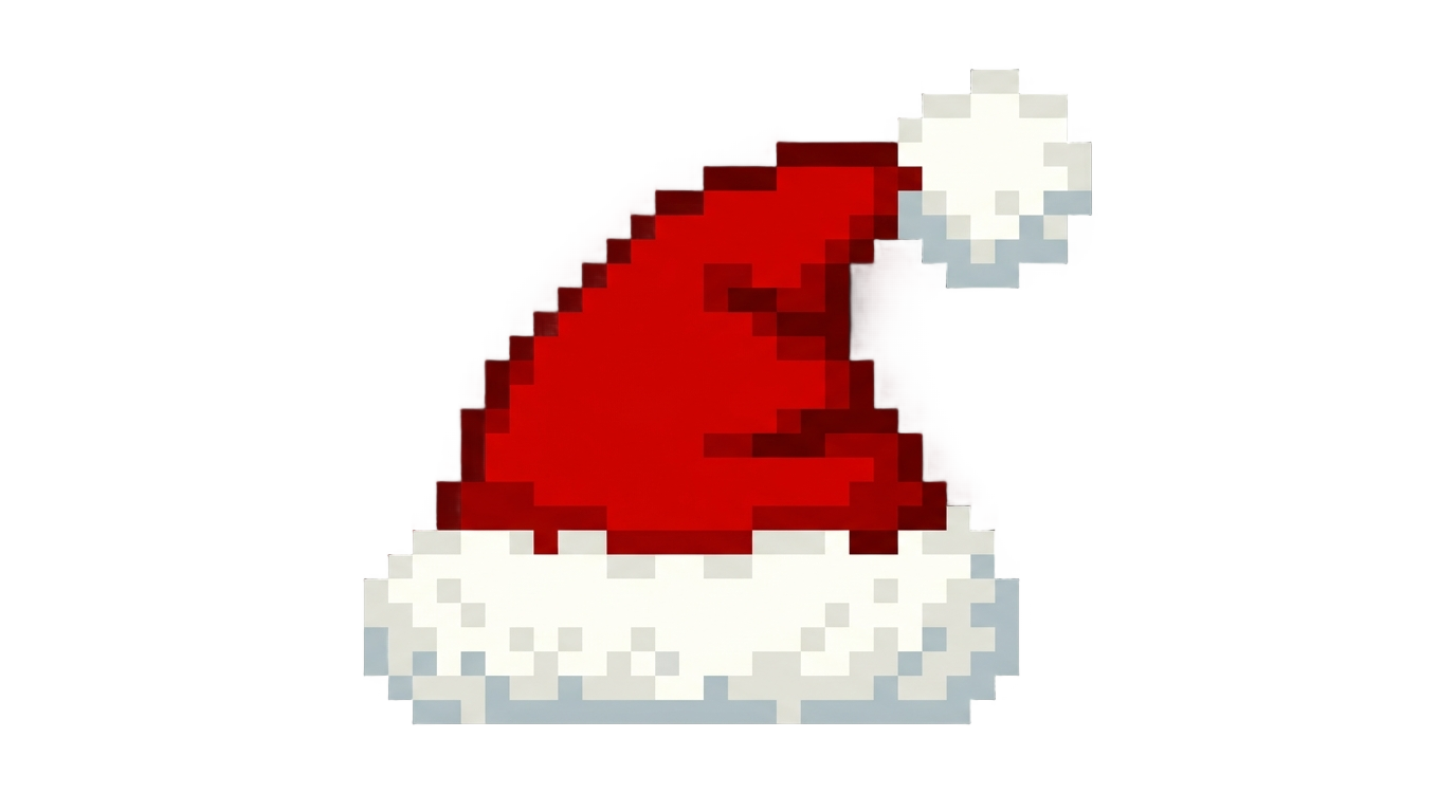 santa hat pixel art png PNG transparent background