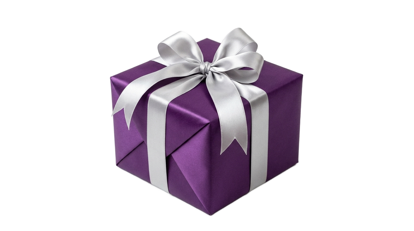 purple gift box png PNG transparent background