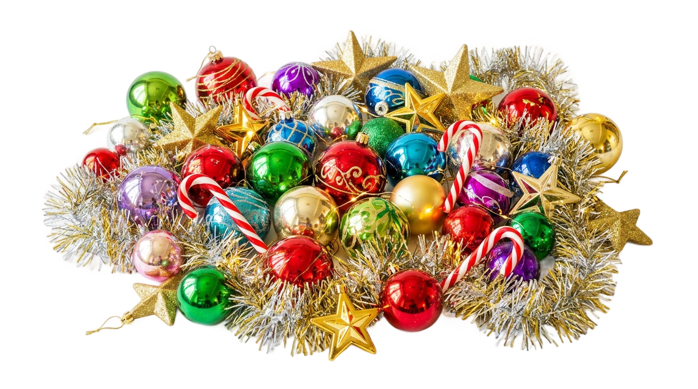 christmas tree decoration items png PNG transparent background