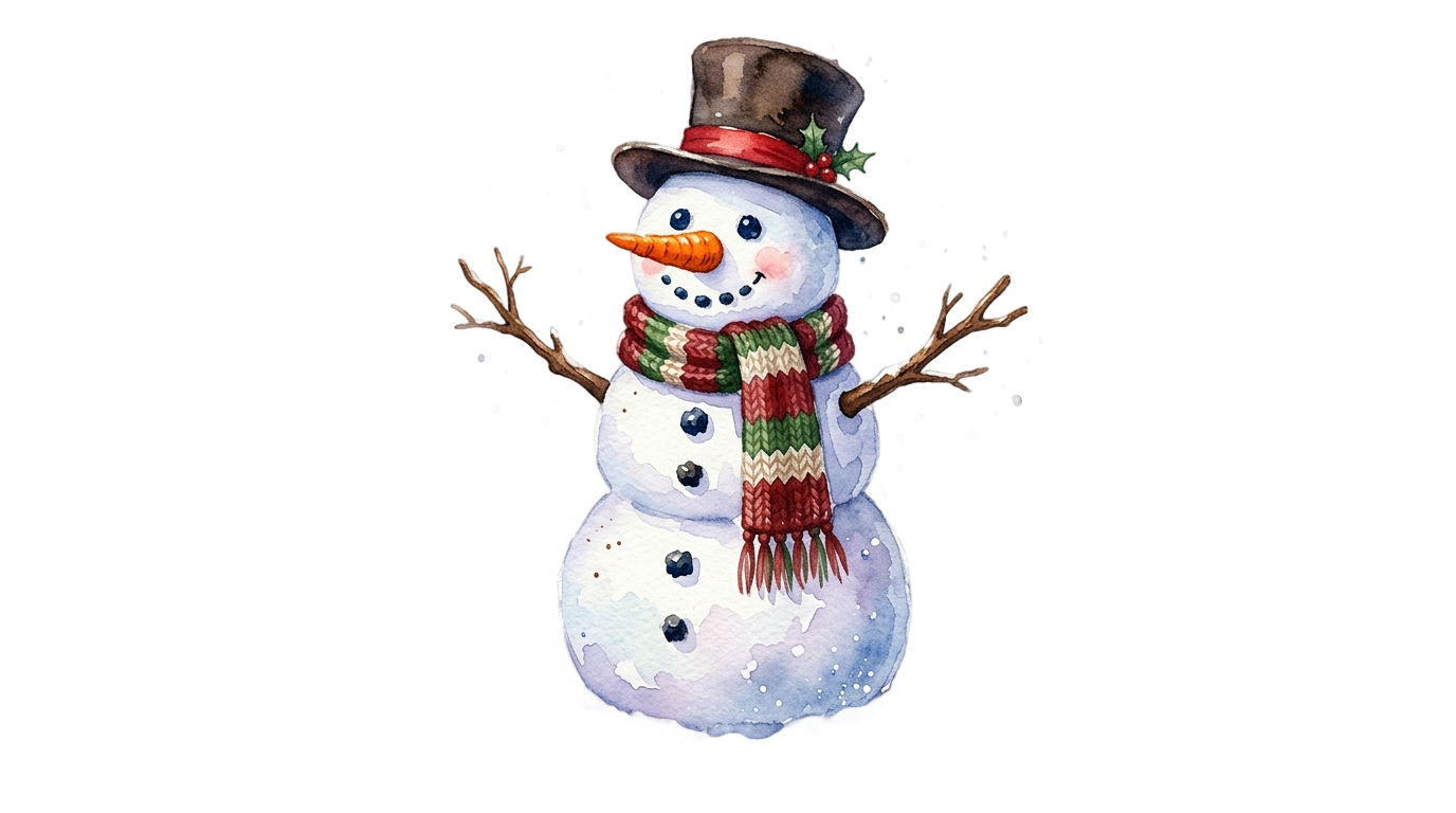 watercolor snowman png PNG transparent background