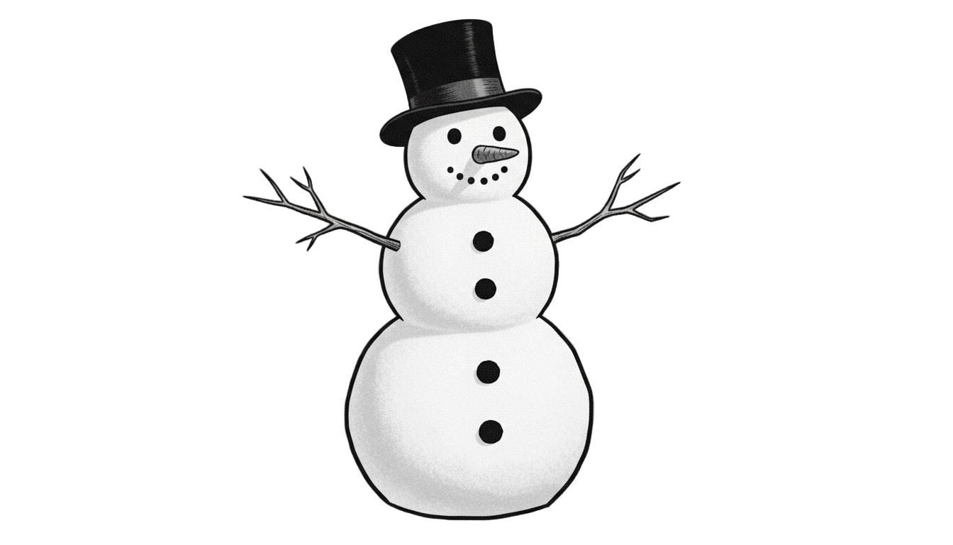 snowman png black and white PNG transparent background