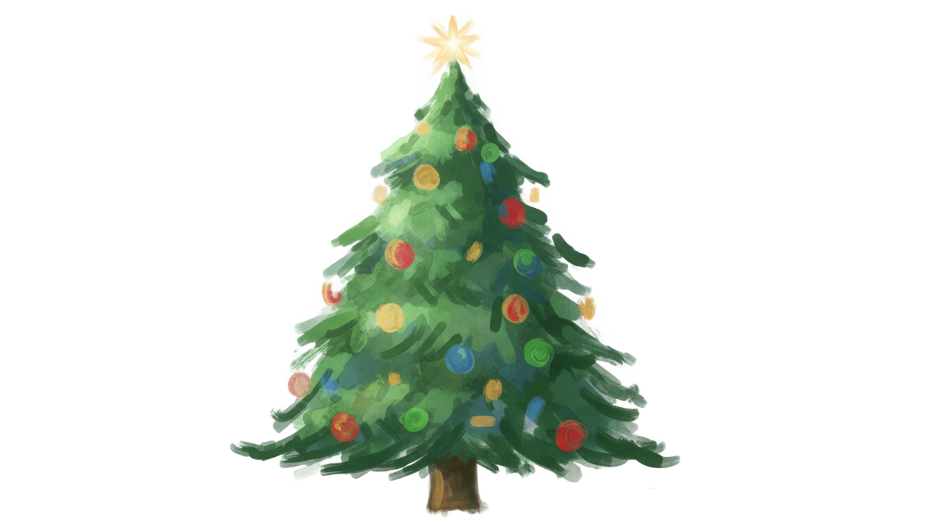 watercolor christmas tree png PNG transparent background