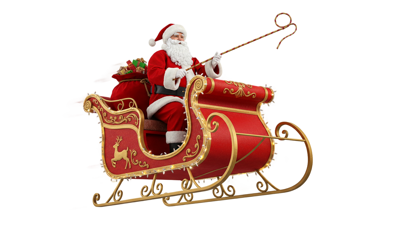 santa slay png PNG transparent background