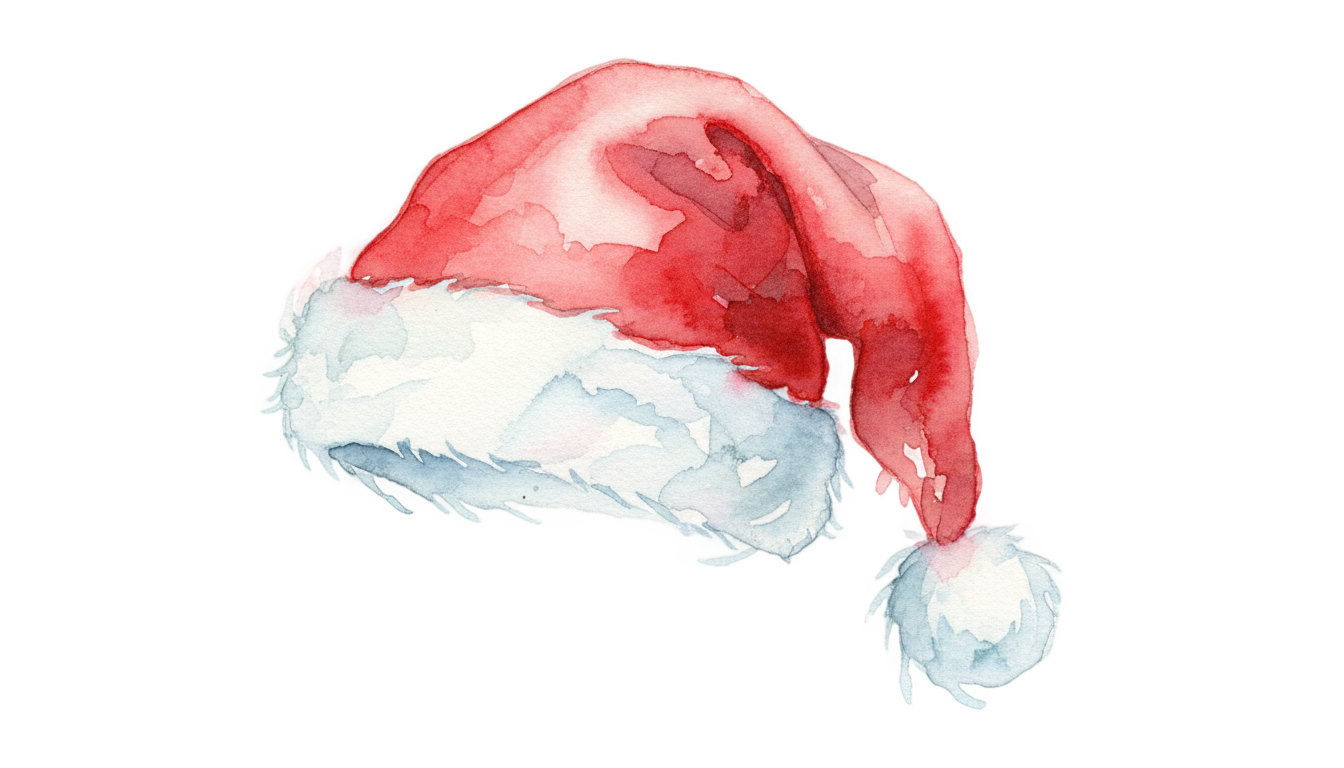 watercolor santa hat png PNG transparent background