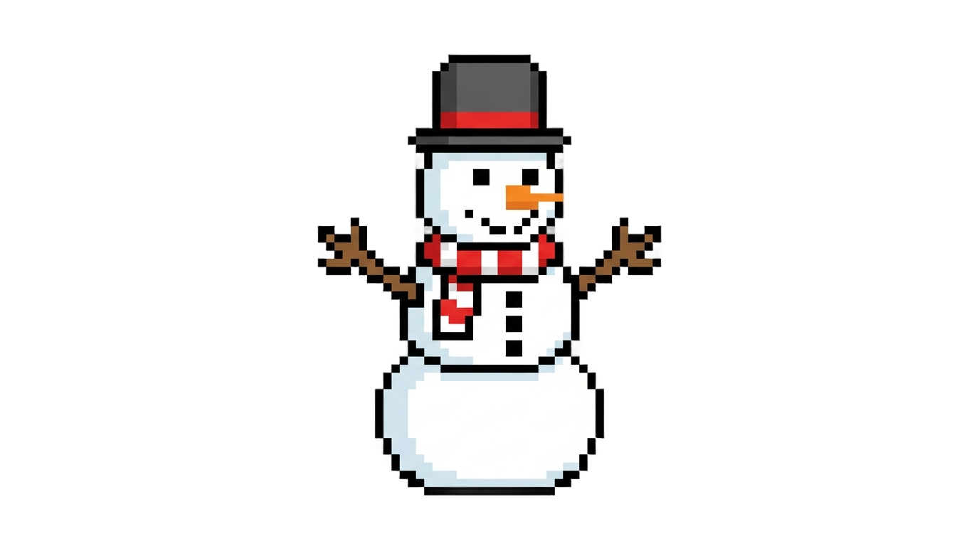 pixel snowman png PNG transparent background