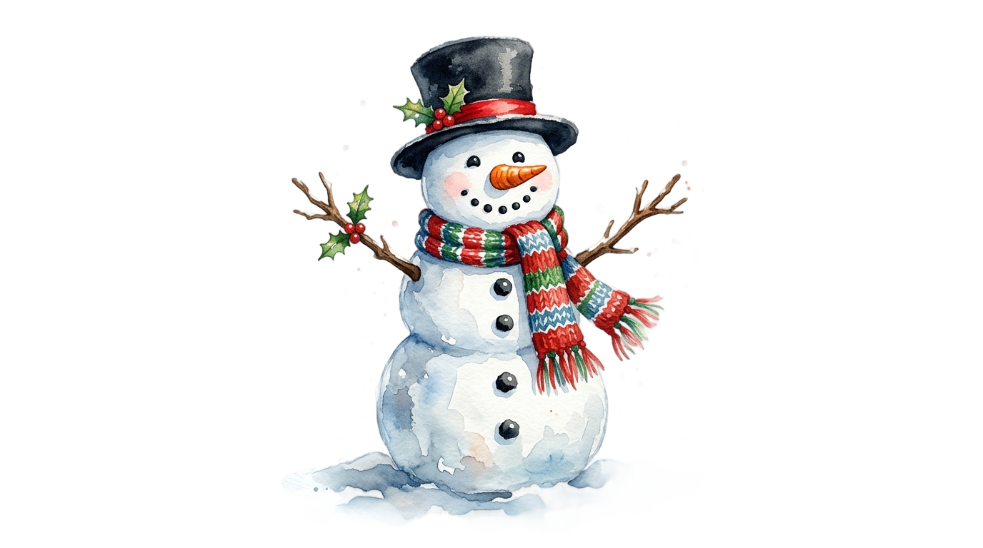 watercolor snowman png PNG transparent background