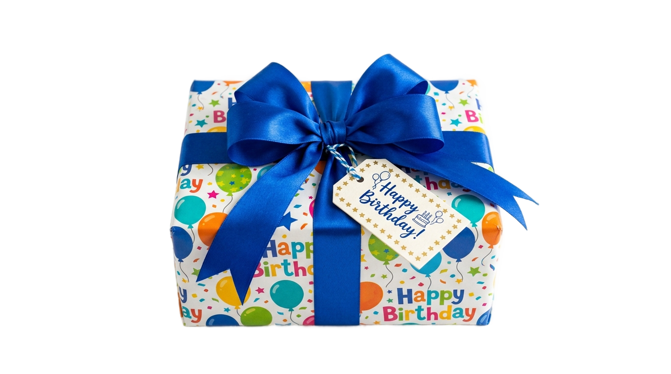 happy birthday gift box png PNG transparent background
