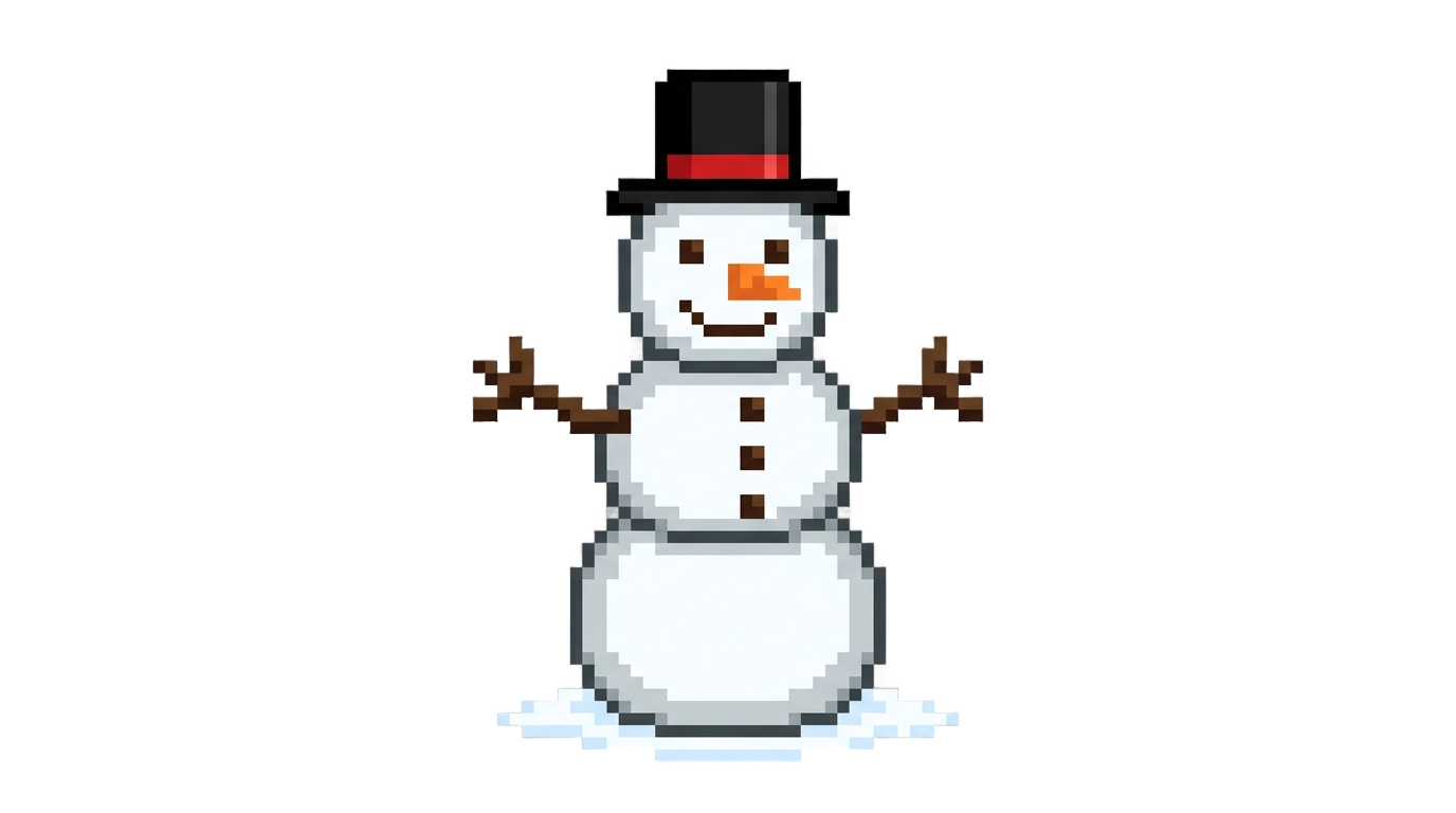 pixel snowman png PNG transparent background