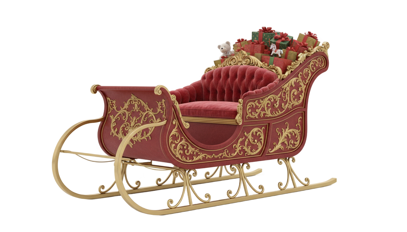 santa sleigh png PNG transparent background