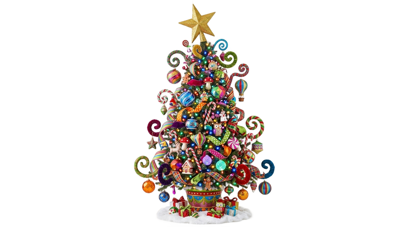 whimsical christmas tree png PNG transparent background