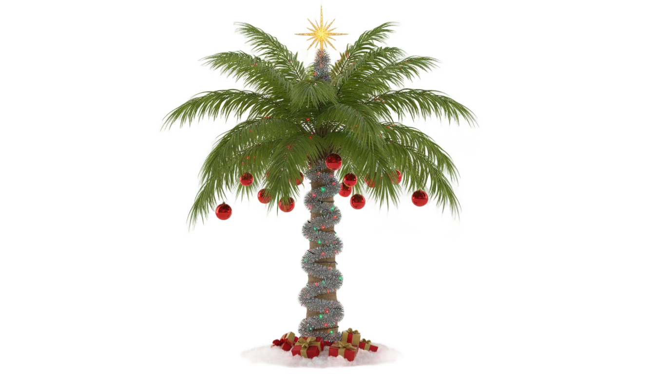 christmas palm tree png PNG transparent background