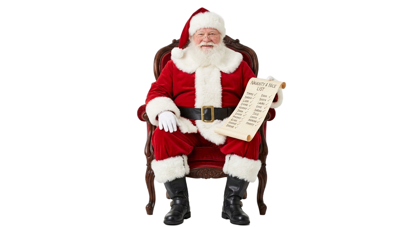 santa claus sitting png PNG transparent background