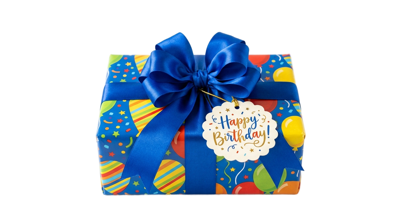 happy birthday gift box png PNG transparent background