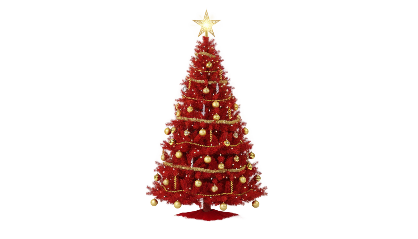 red christmas tree png PNG transparent background