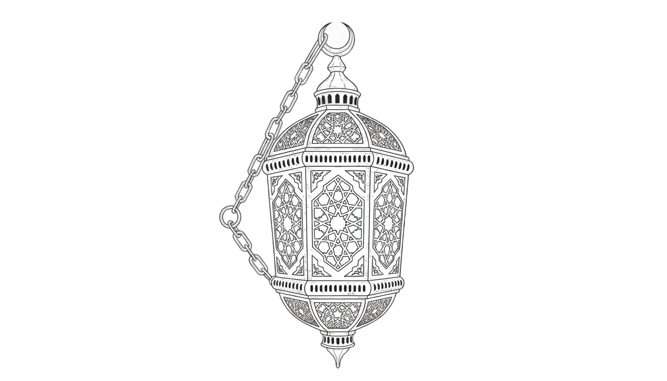 ramadan lantern png black and white PNG transparent background