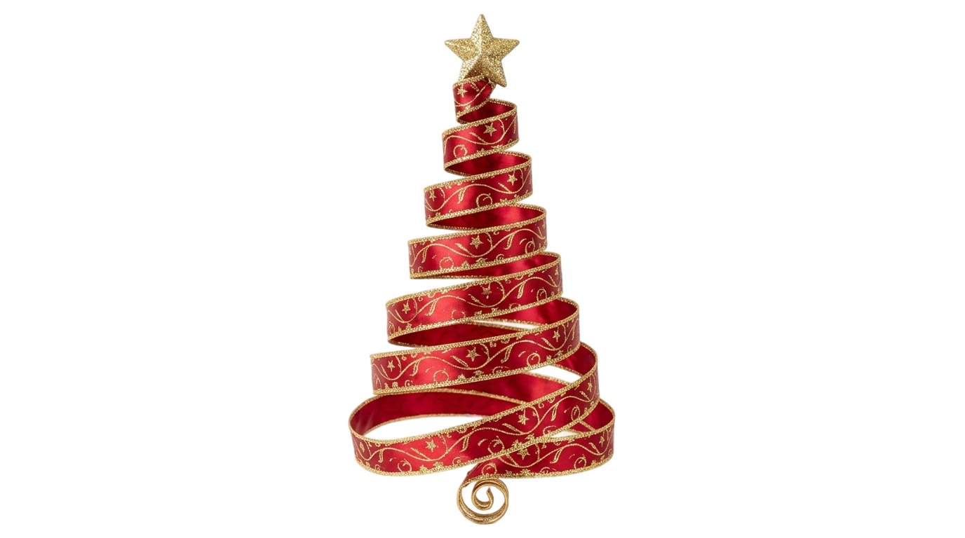 christmas tree ribbon png PNG transparent background