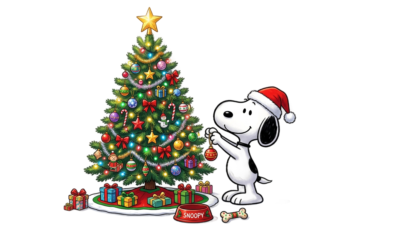 snoopy christmas tree png PNG transparent background