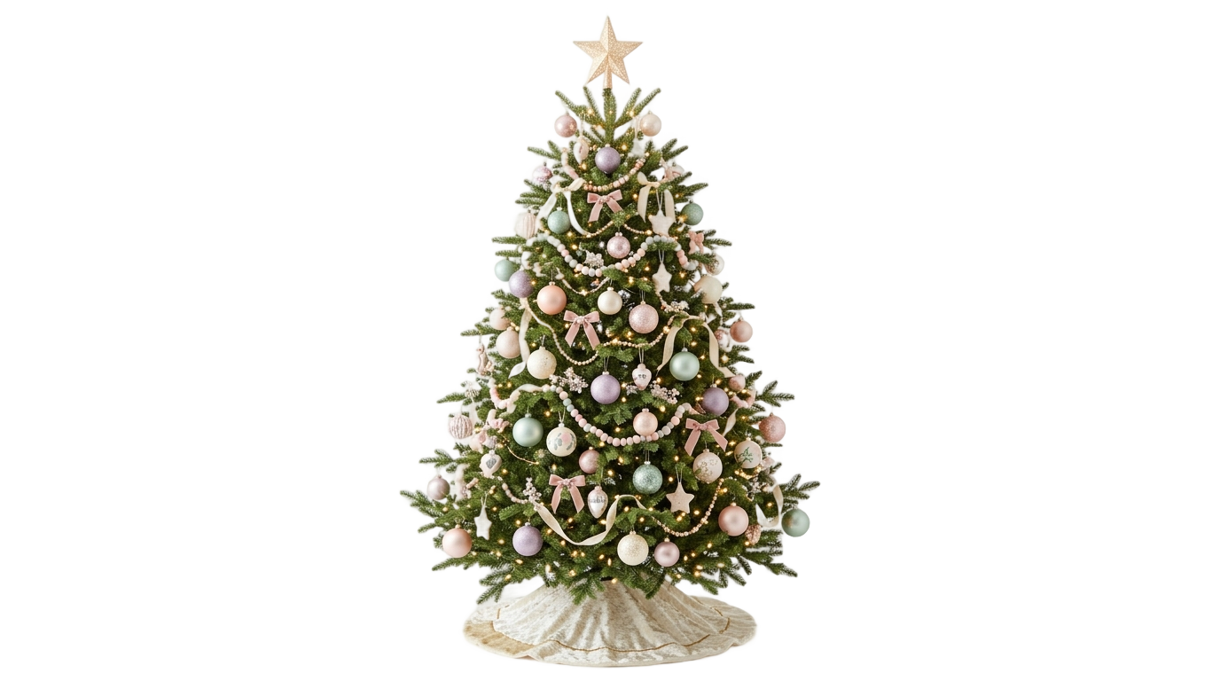 pastel christmas tree png PNG transparent background