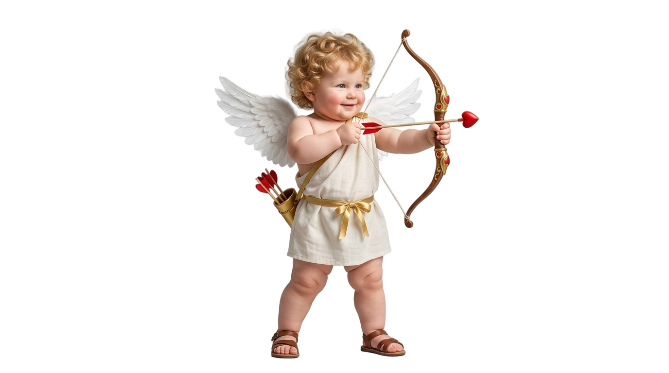 white cupid png PNG transparent background