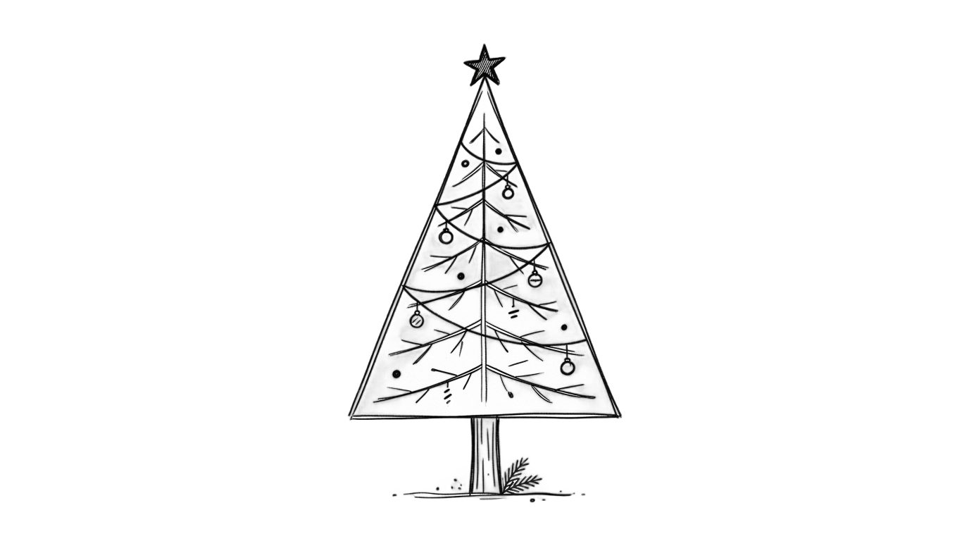 simple christmas tree drawing png PNG transparent background