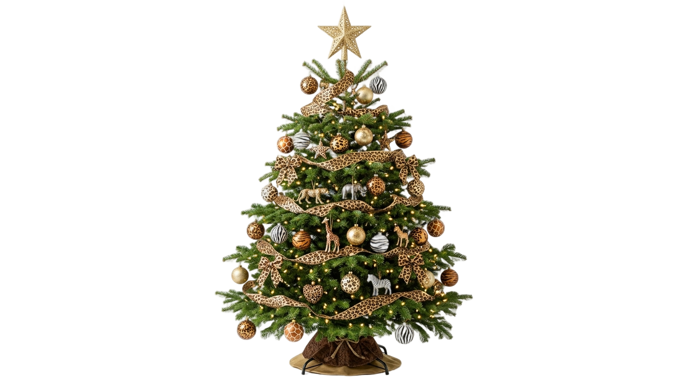 leopard christmas tree png PNG transparent background
