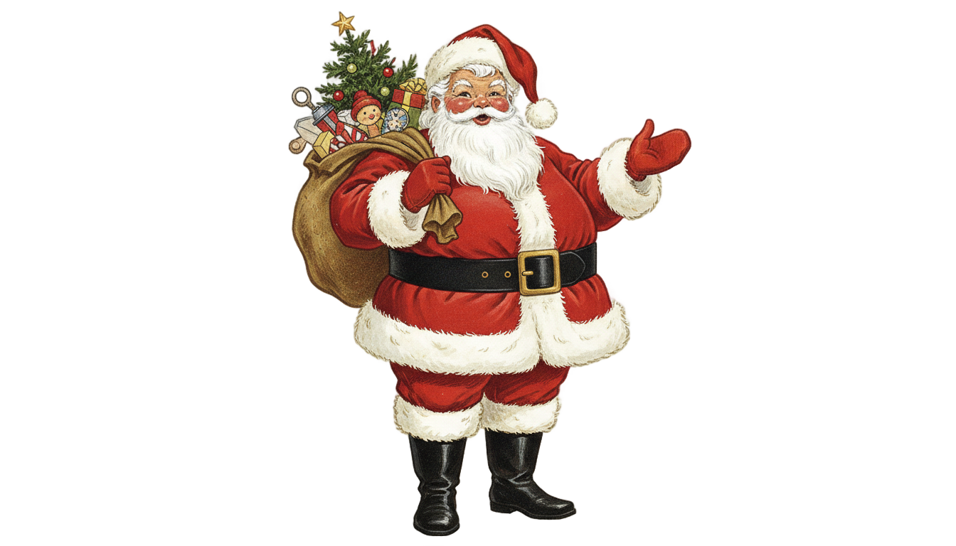retro santa png PNG transparent background