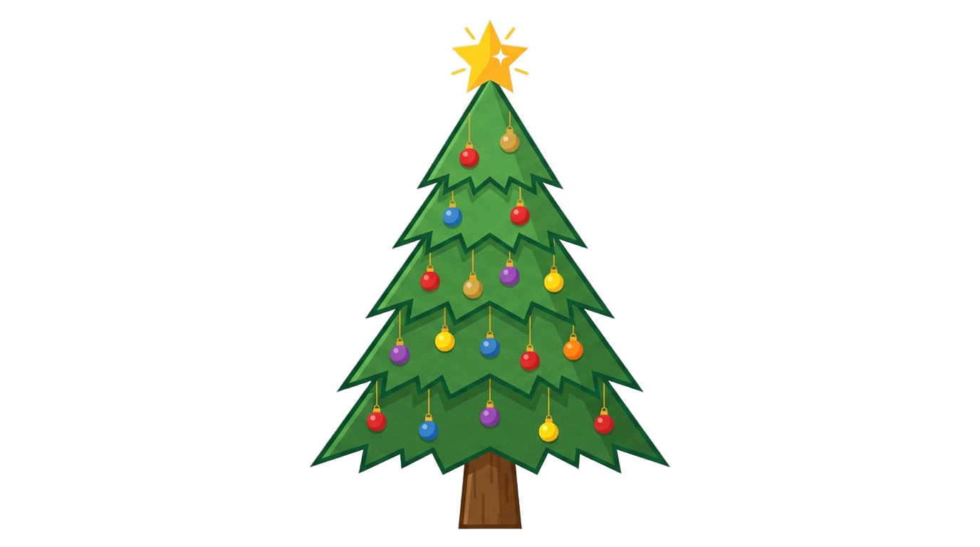 christmas tree png 2d PNG transparent background