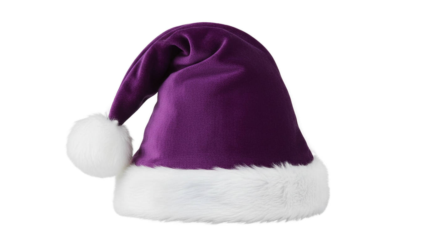 purple santa hat png PNG transparent background