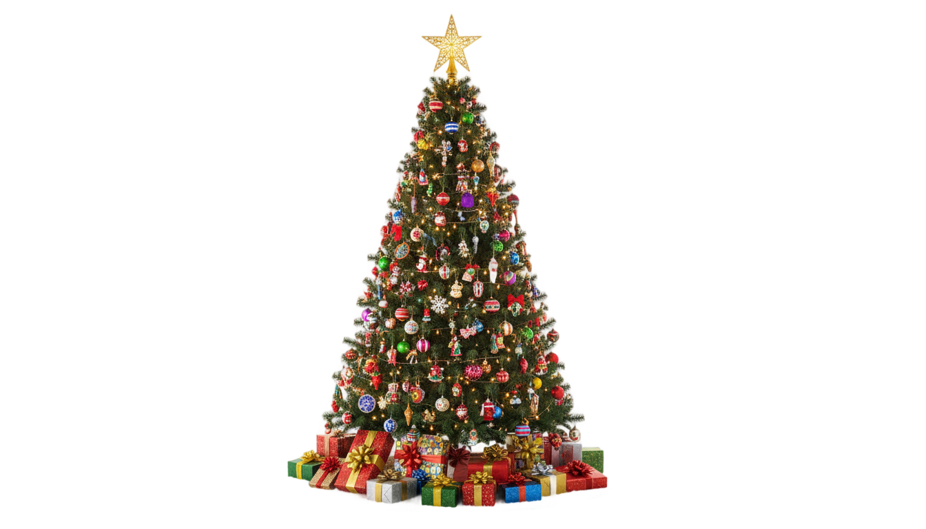 christmas tree with gifts png PNG transparent background